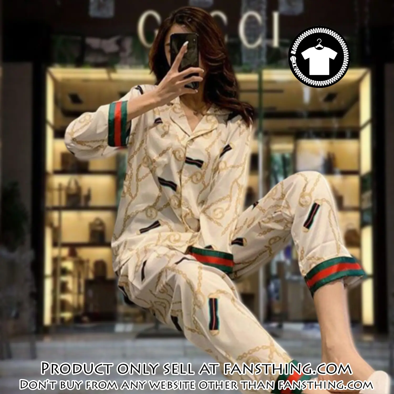 Trending luxury fashion gucci satin pajama set pjs1047 fst0727863